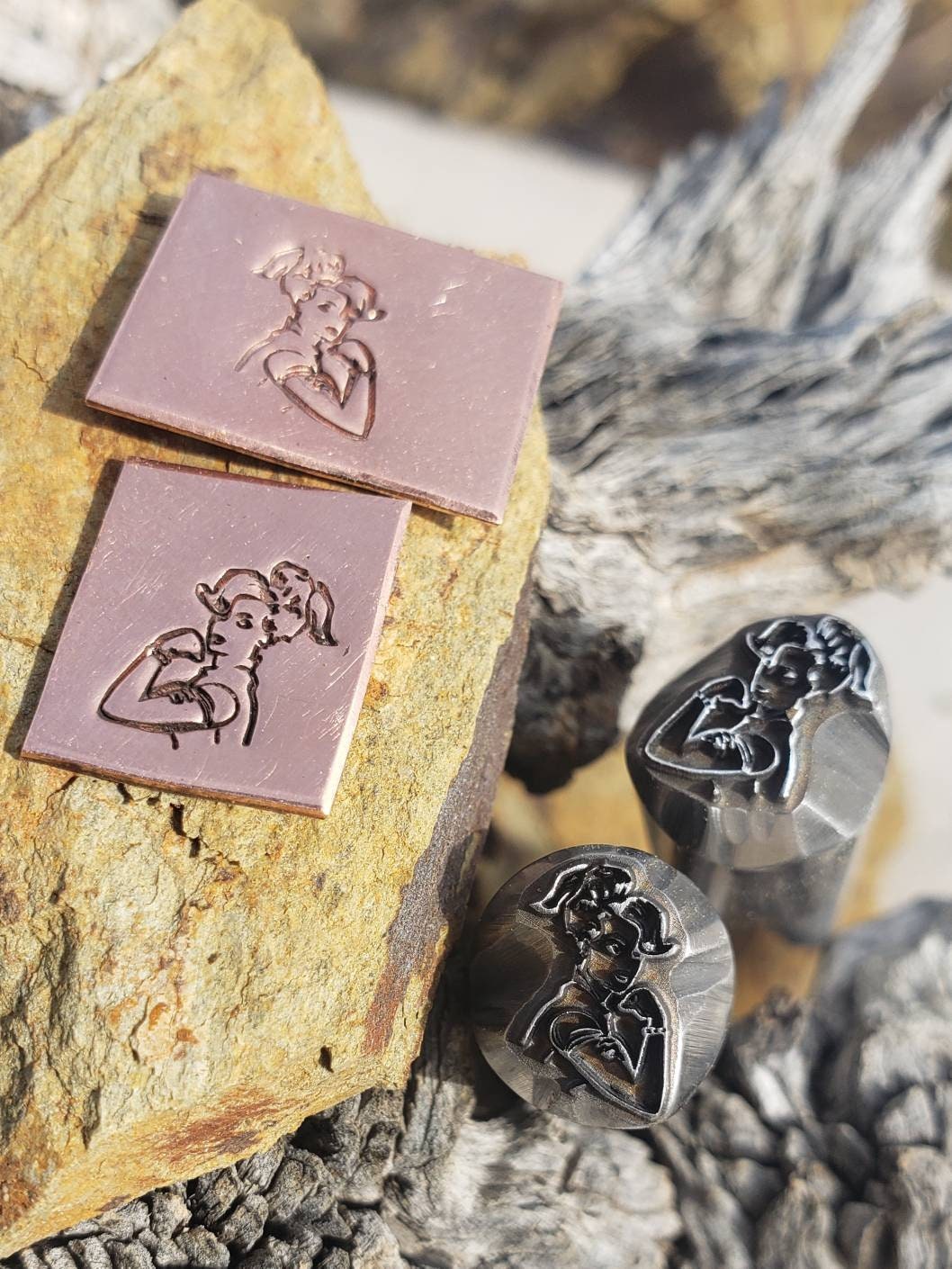 Blondie the Riveter Metal Stamp