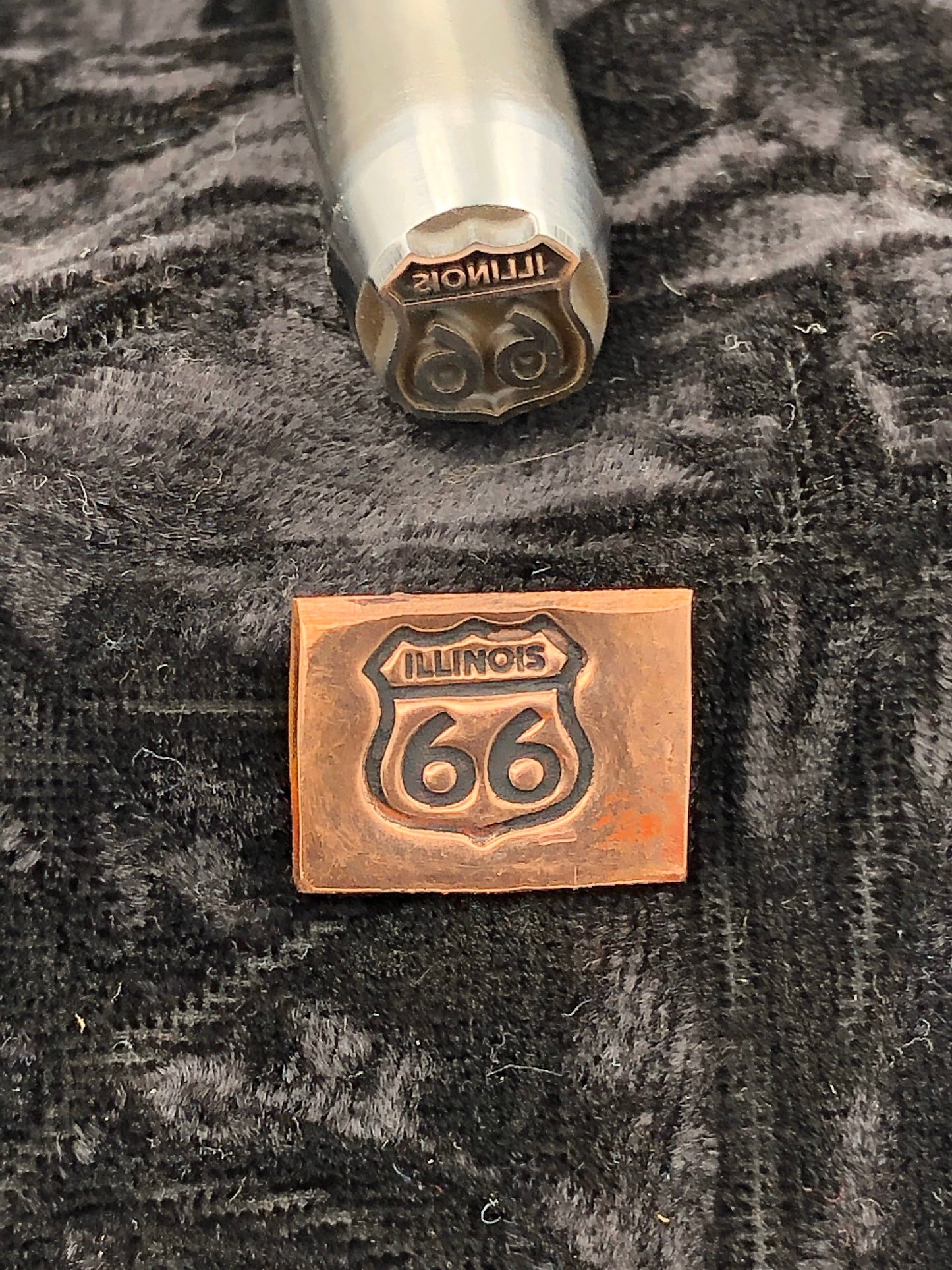 Illinois Route 66 Metal Stamp