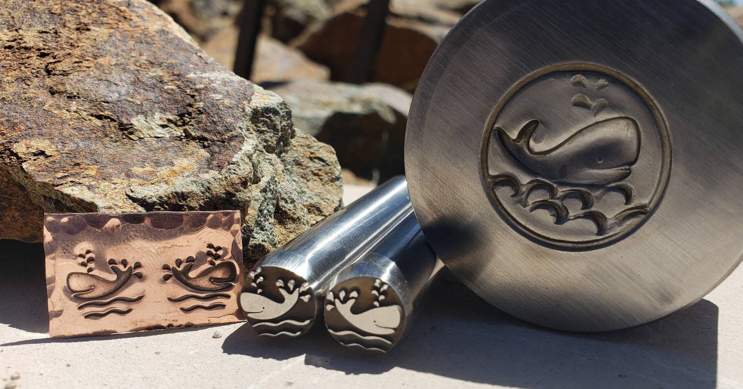 Happy Whales Metal Stamp