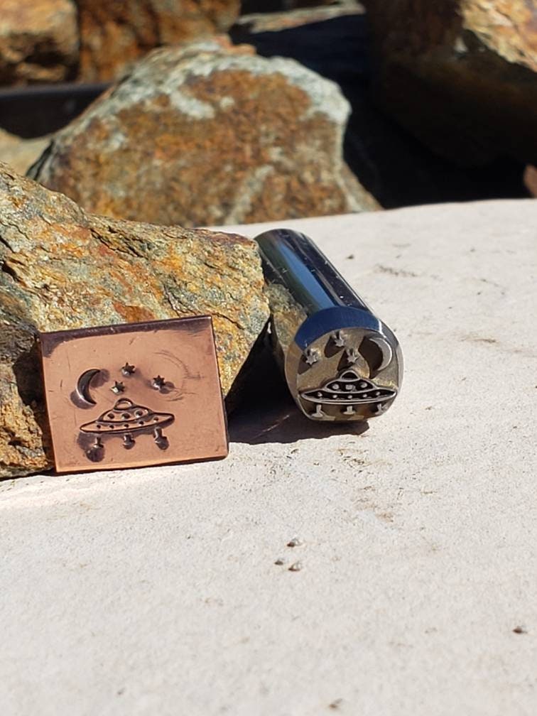 Alien Spaceship Metal Stamp