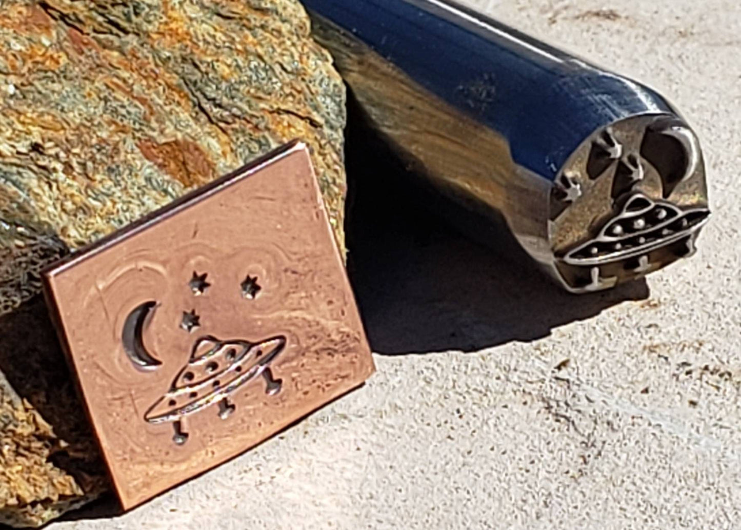 Alien Spaceship Metal Stamp