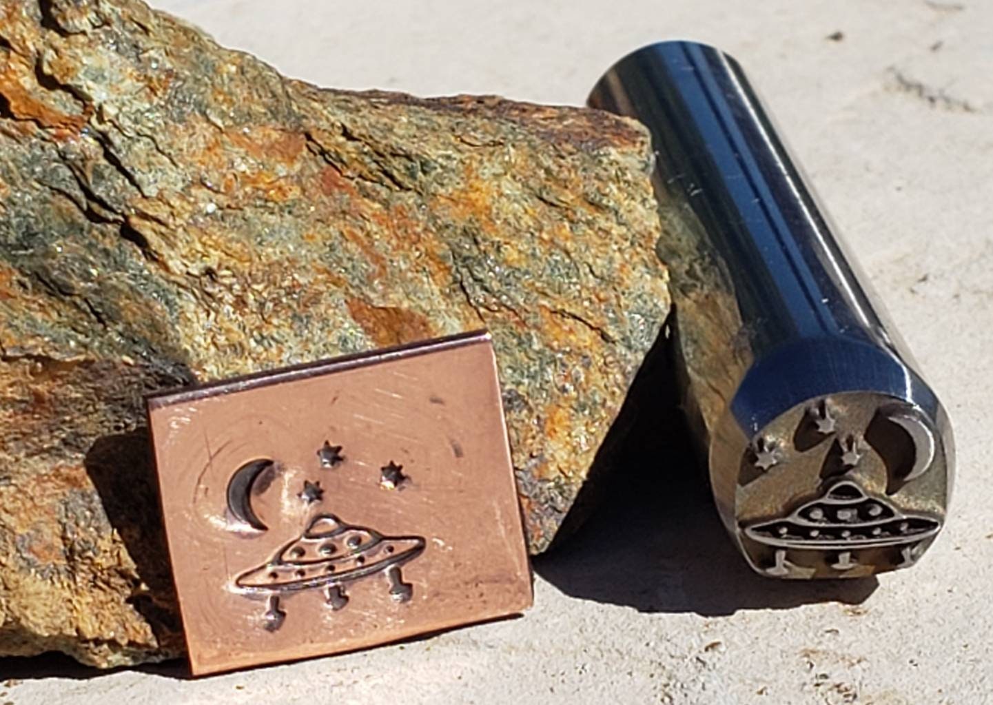 Alien Spaceship Metal Stamp