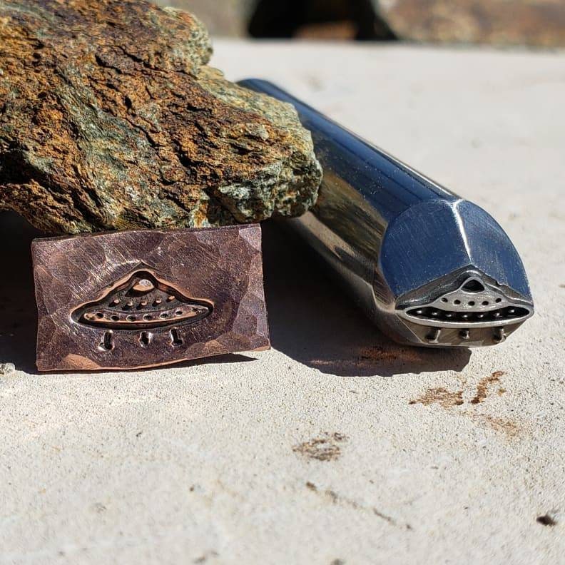 Alien Spaceship Metal Stamp