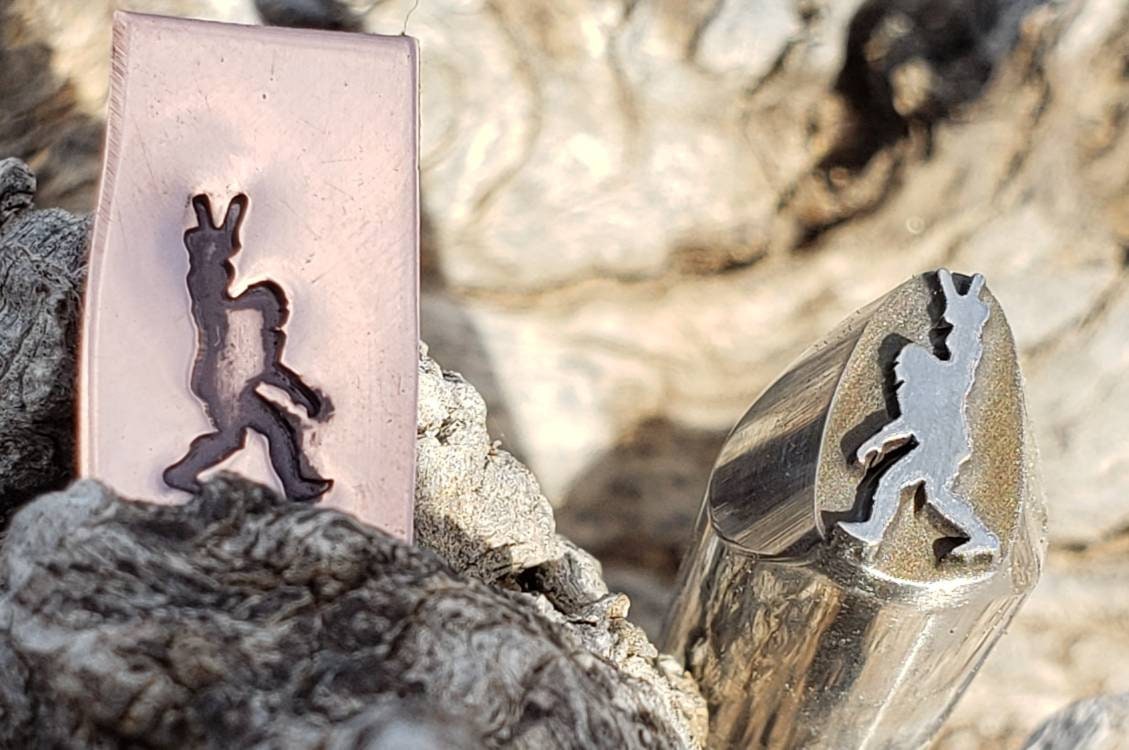 Peace Sasquatch Metal Stamp - 10mm Bigfoot Design