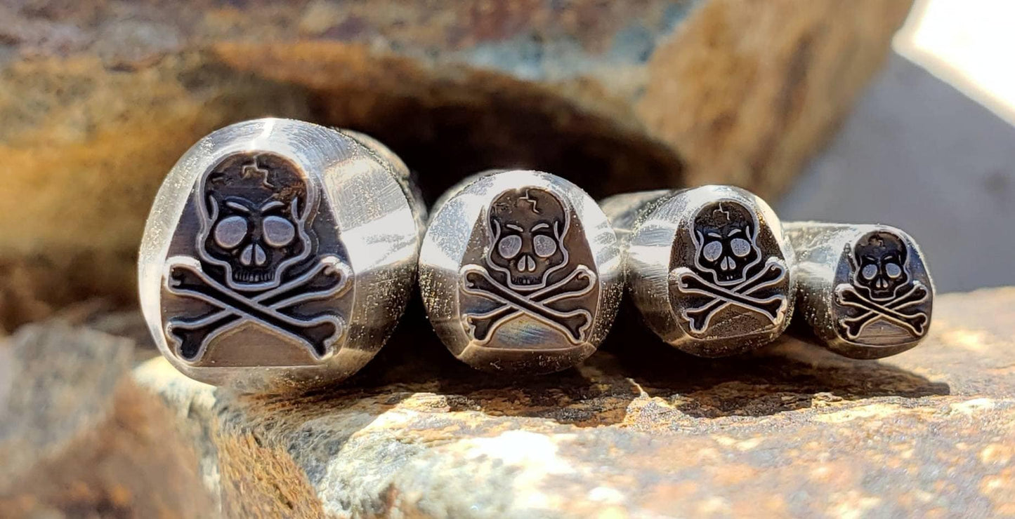 Skull & Crossbones Metal Stamp, High-Carbon Steel