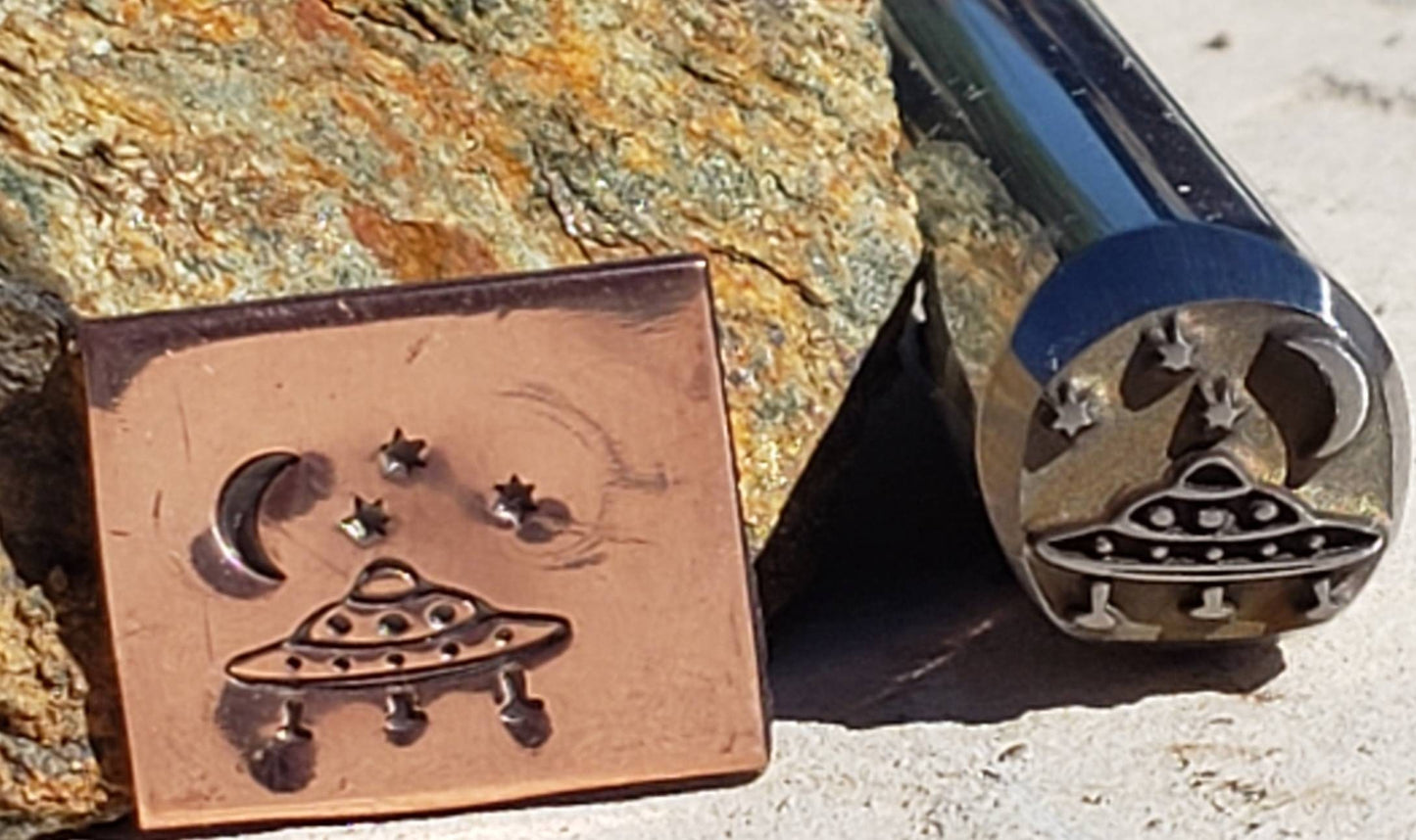 Alien Spaceship Metal Stamp