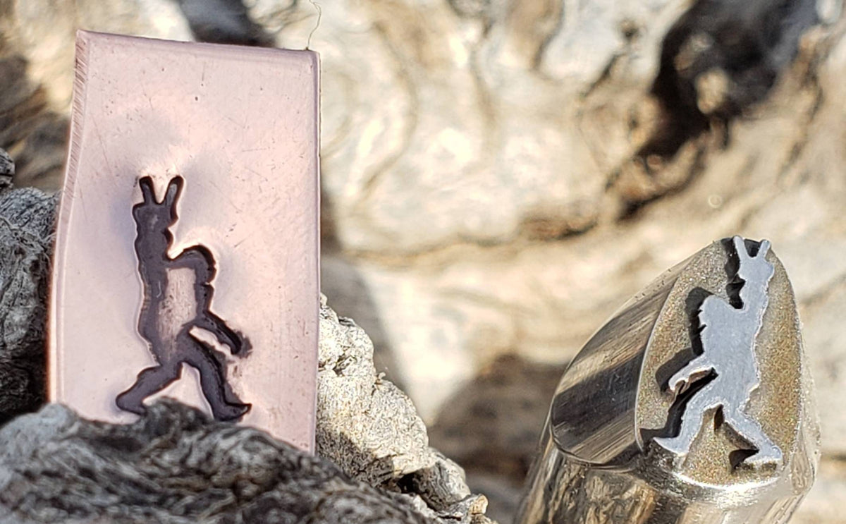 Peace Sasquatch Metal Stamp - 10mm Bigfoot Design
