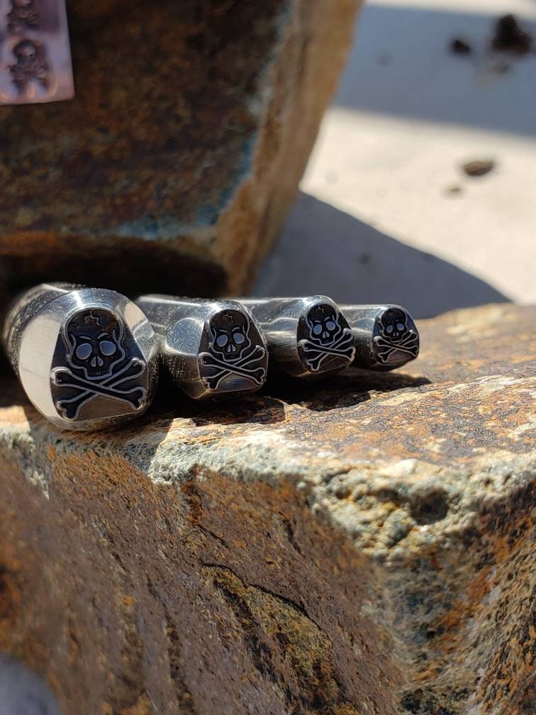 Skull & Crossbones Metal Stamp, High-Carbon Steel