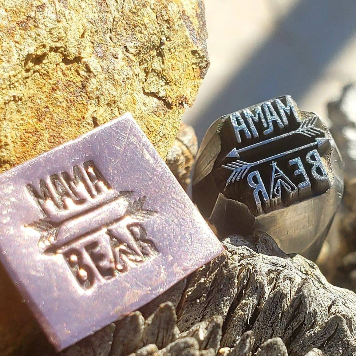 Mama Bear Metal Stamp, Arrows or Heart