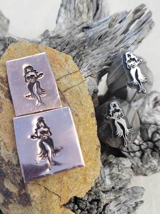 Hula Girl Metal Stamp