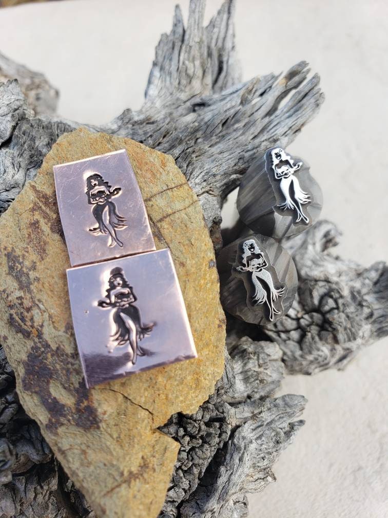 Hula Girl Metal Stamp