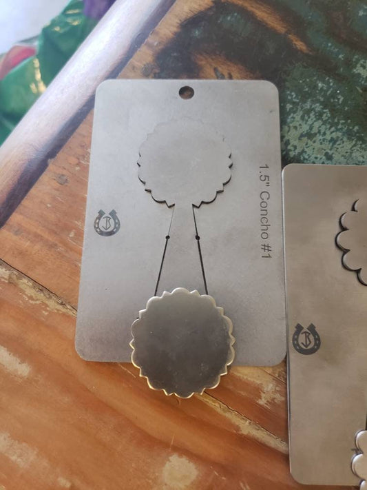 1.5 inch Round Concho Pancake Die Set of 5