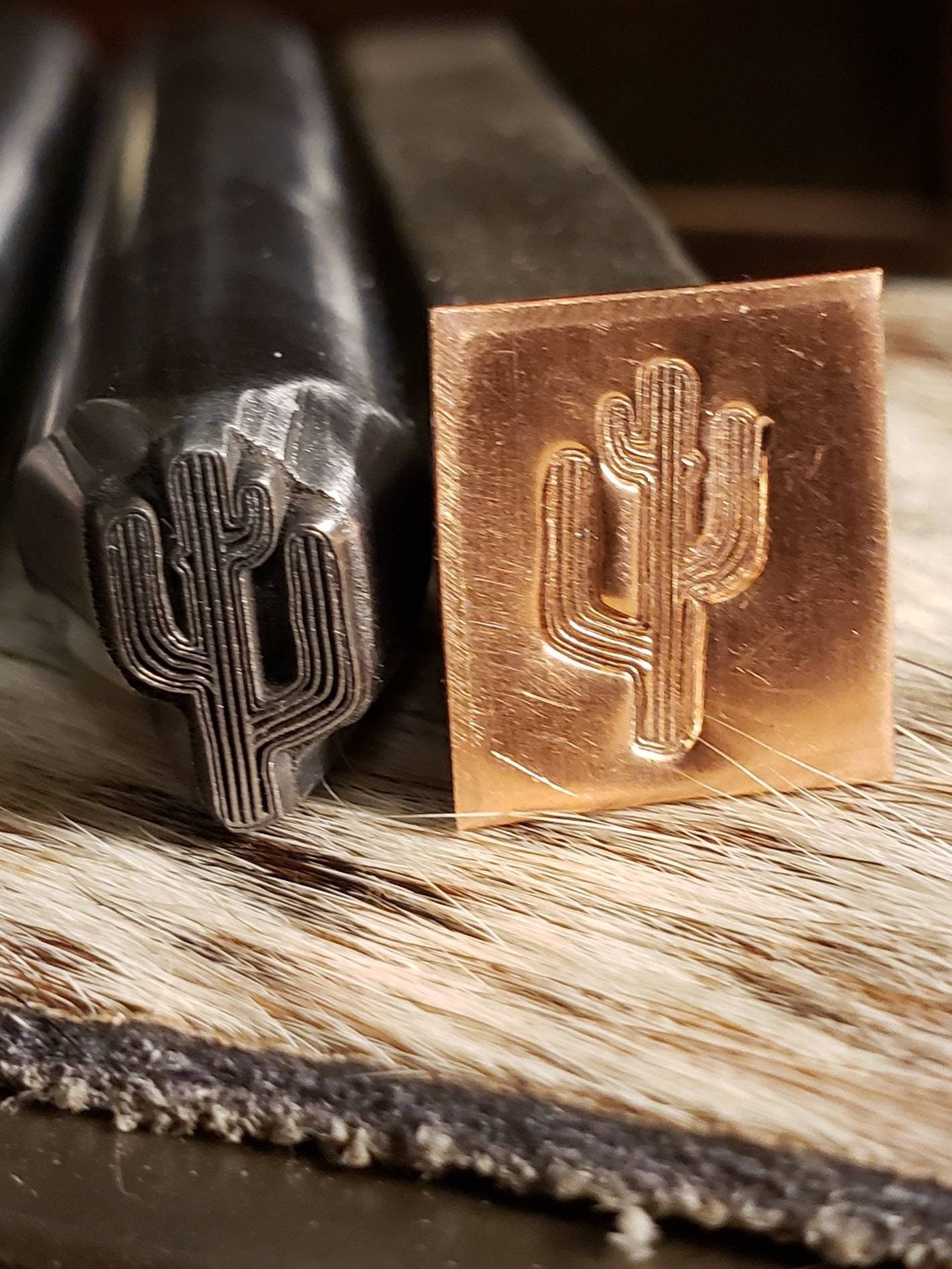 Saguaro Cactus Metal Stamp, High-Carbon Steel