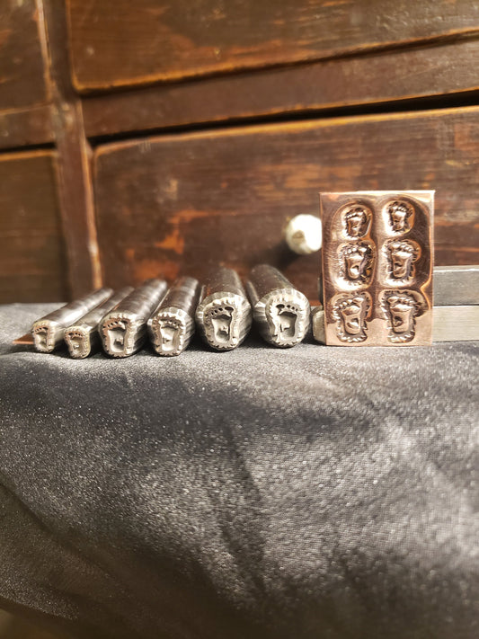CRYPTID- Bigfoot Footprints-Right Foot/Left Foot Metal Stamp