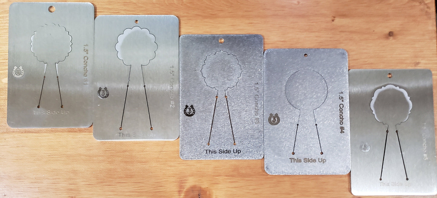 1.5 inch Round Concho Pancake Die Set of 5
