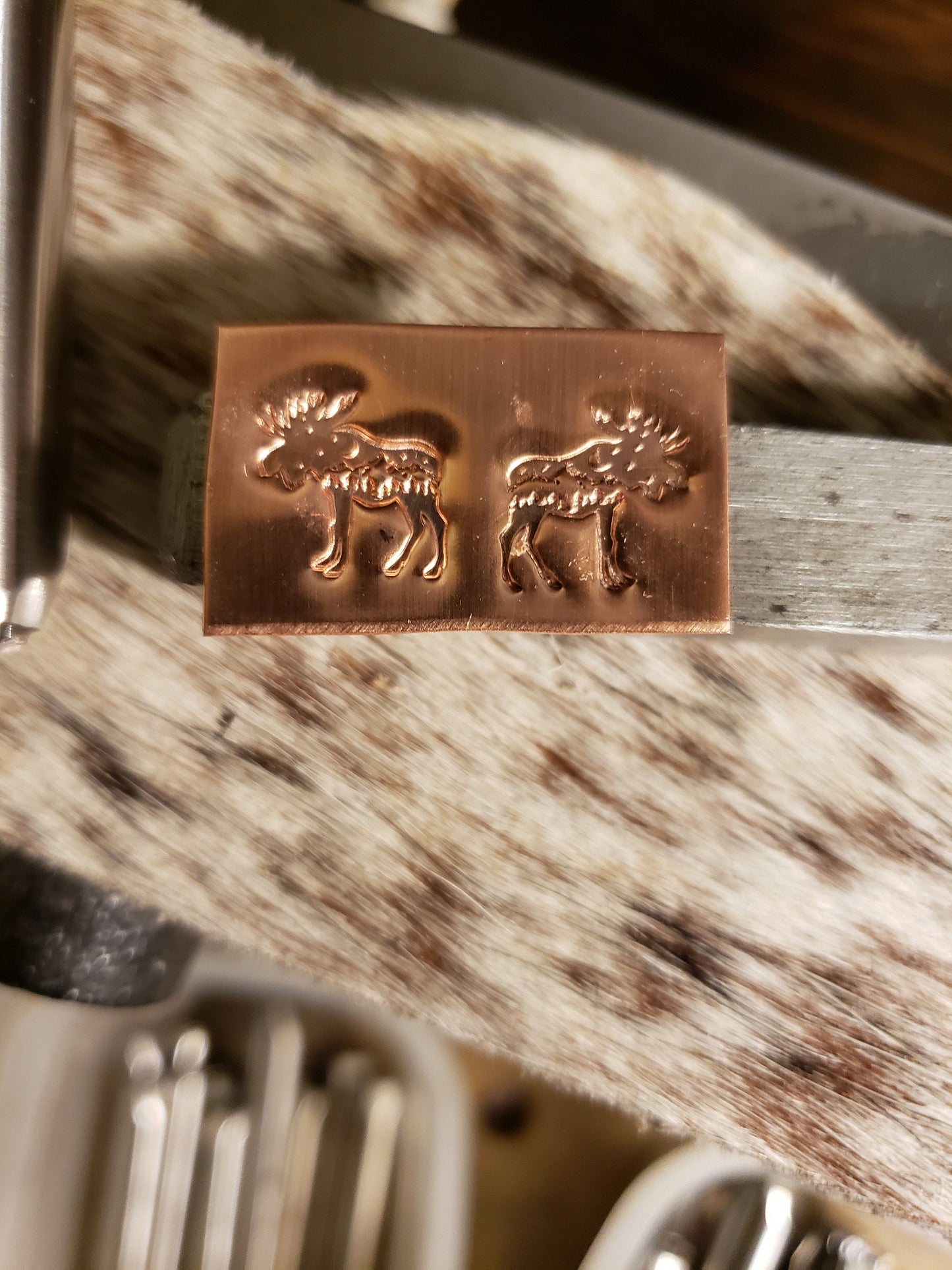 Moose w/Mountains & Trees Metal Stamp