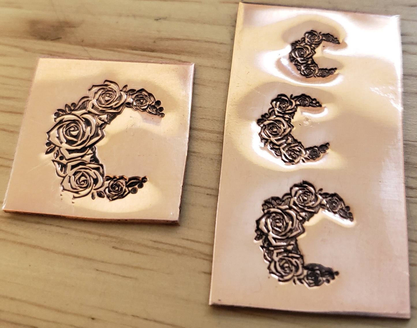 Spring Floral Moon Metal Stamp