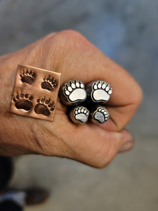 Black Bear Paws Metal Stamps