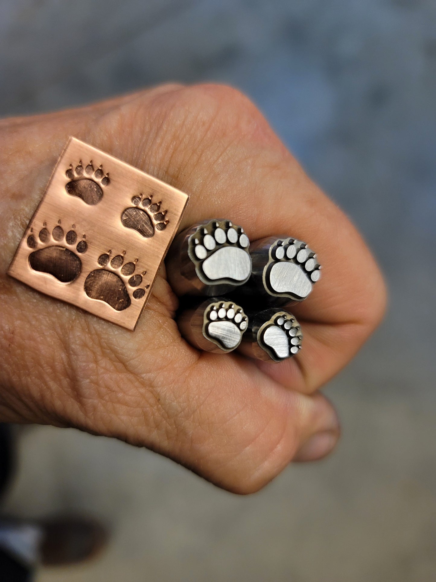 Black Bear Paws Metal Stamps