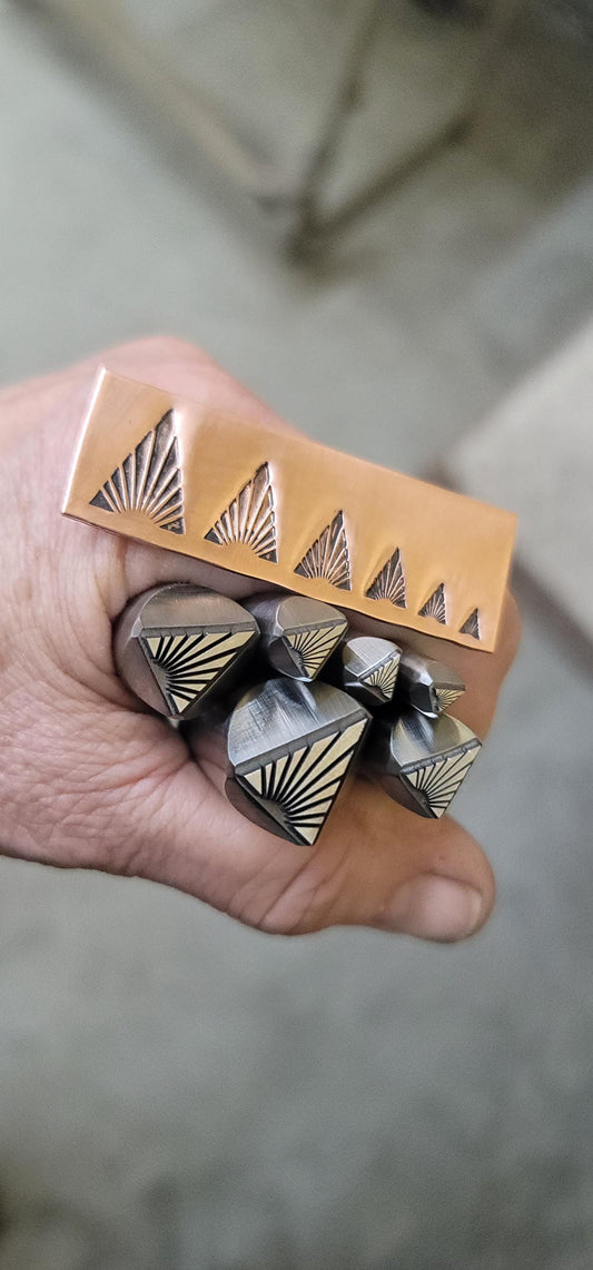 Darby Metal Stamps - Sunburst Design, High-Carbon Steel