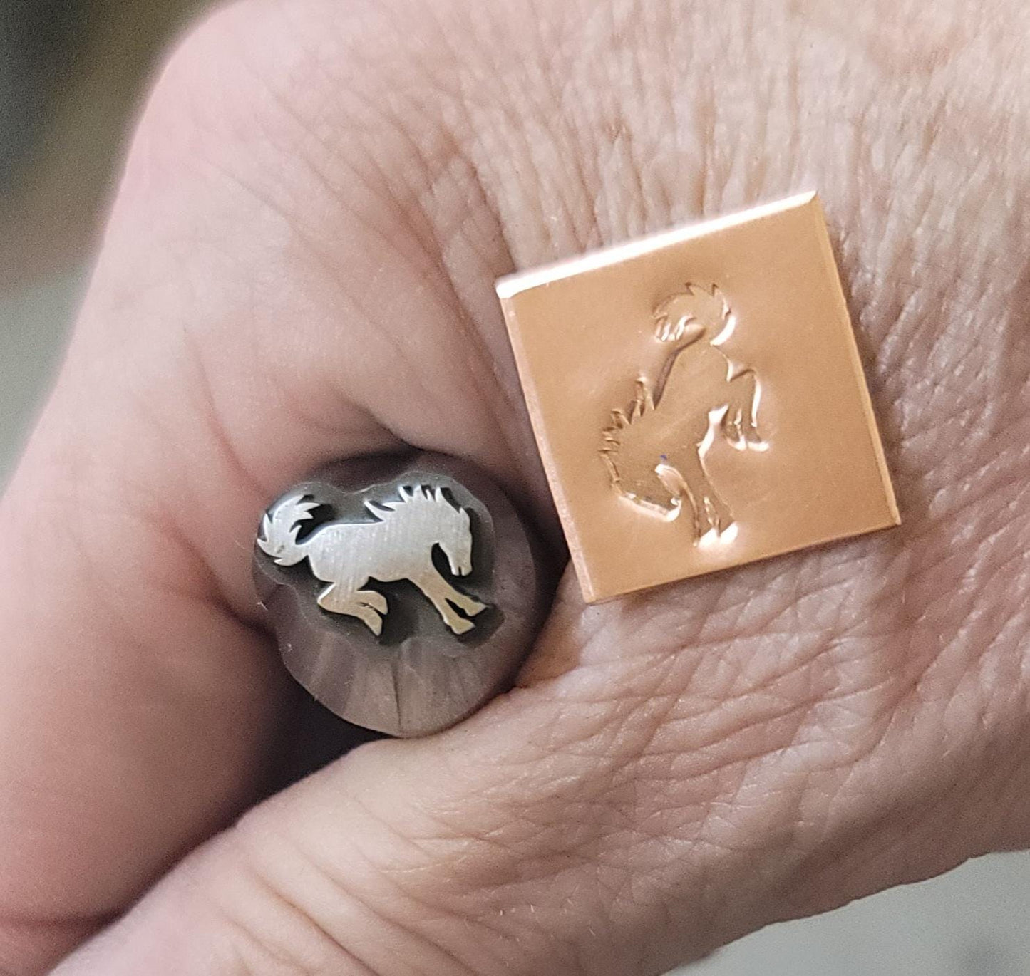 Metal Stamp-Bucking Mustang