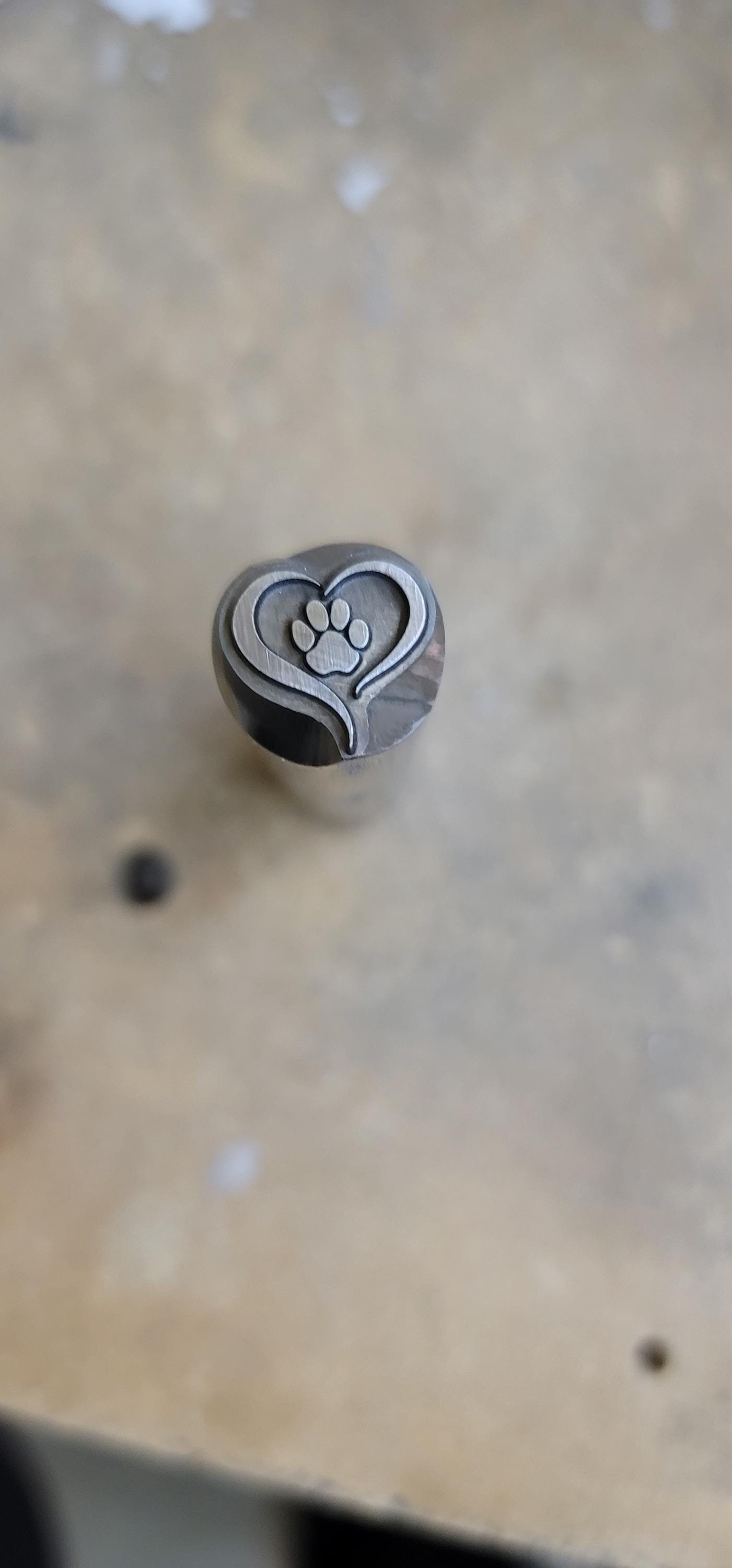 Whimsy Heart w/Dog Paws- Right Paw/Left Paw-Metal Stamps