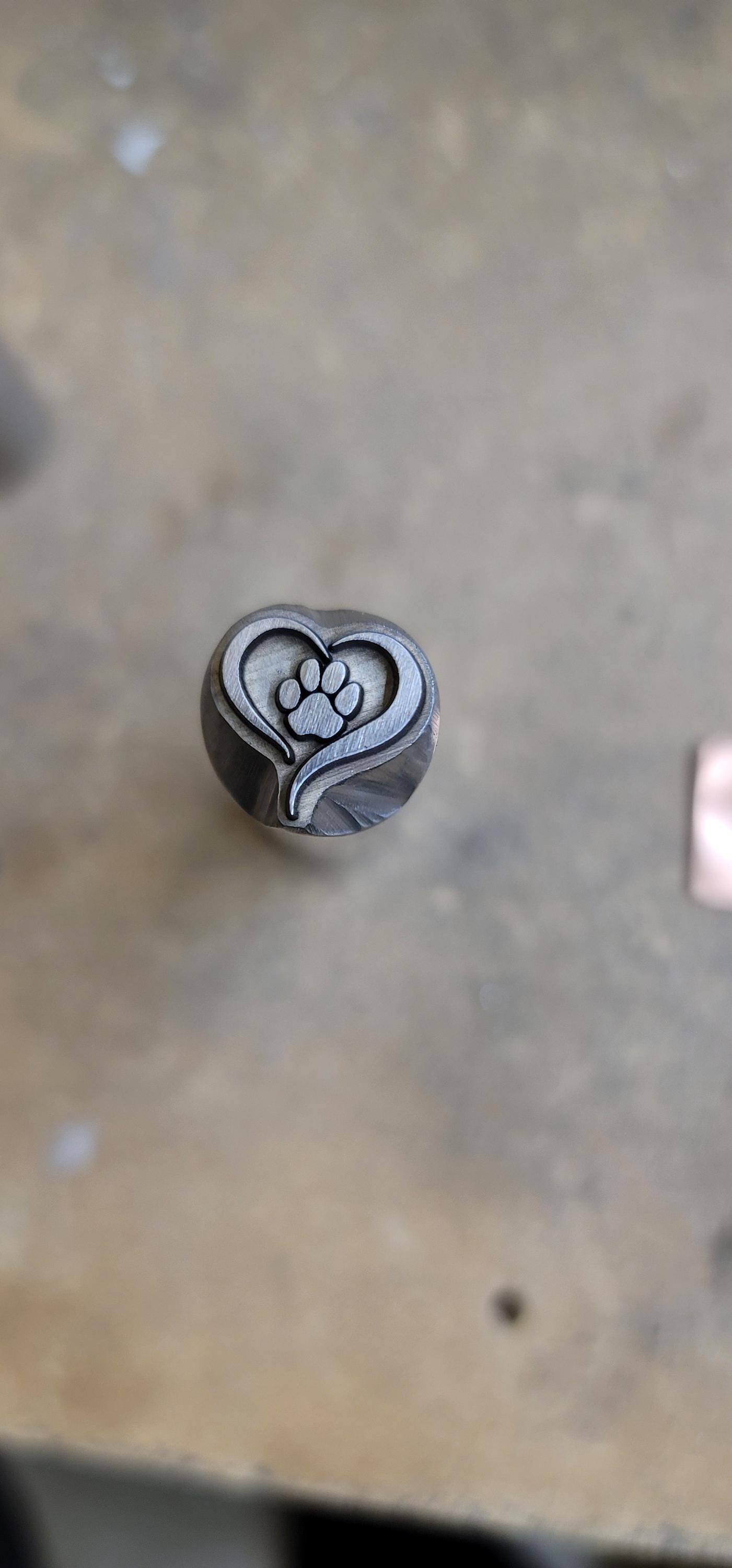 Whimsy Heart w/Dog Paws- Right Paw/Left Paw-Metal Stamps