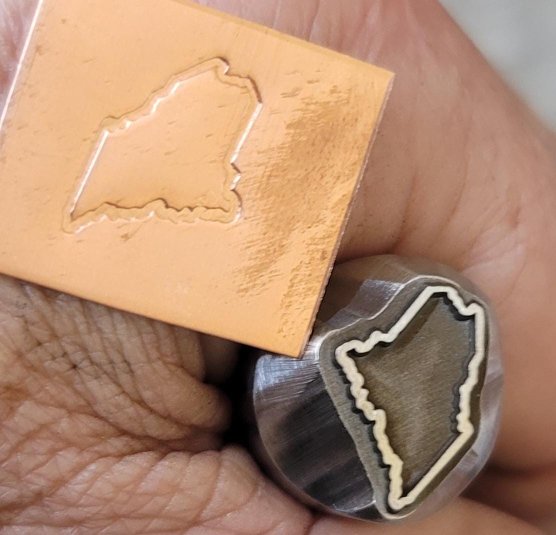 MADE to Order YOUR STATE Outline Metal Stamps