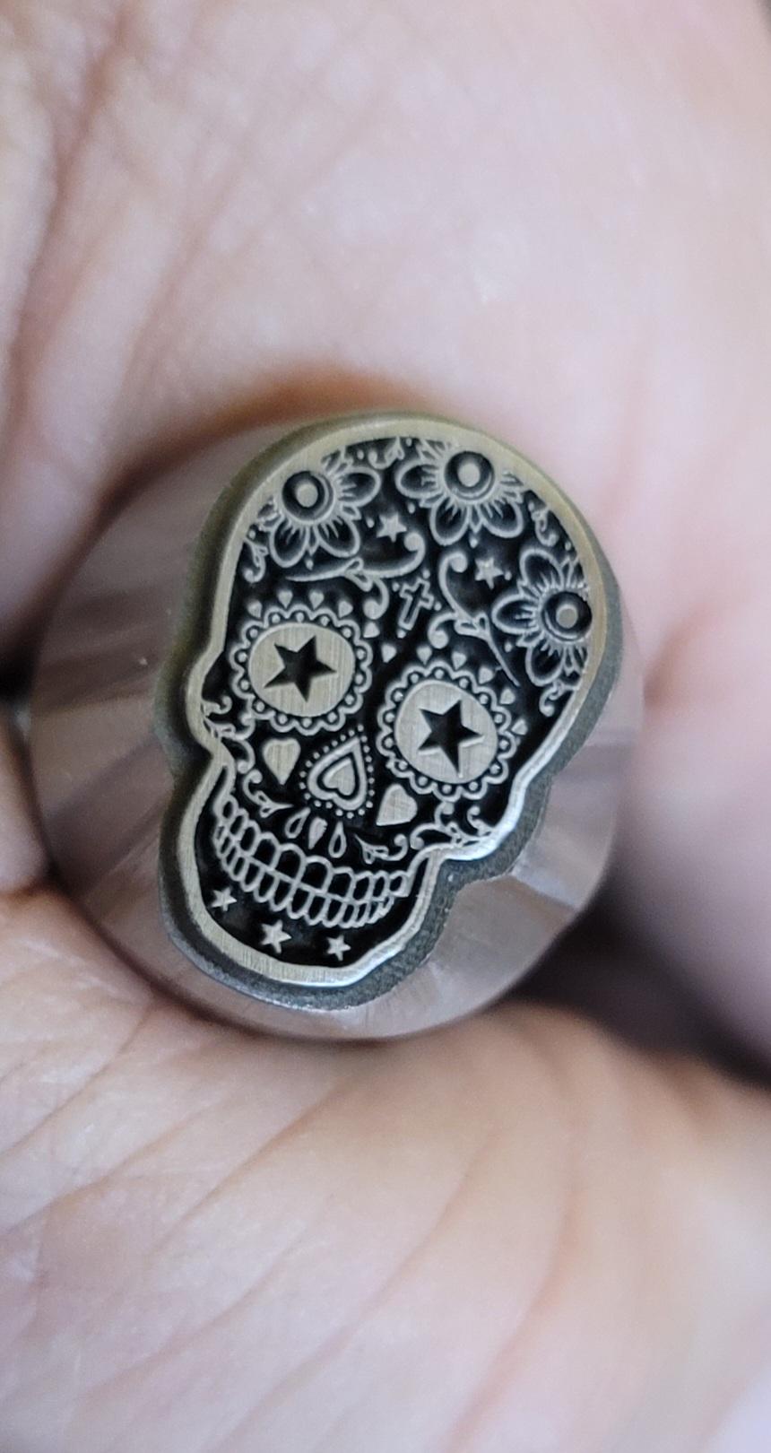 Sugar Skull Star /Day of the Dead Metal Jewelry Stamp