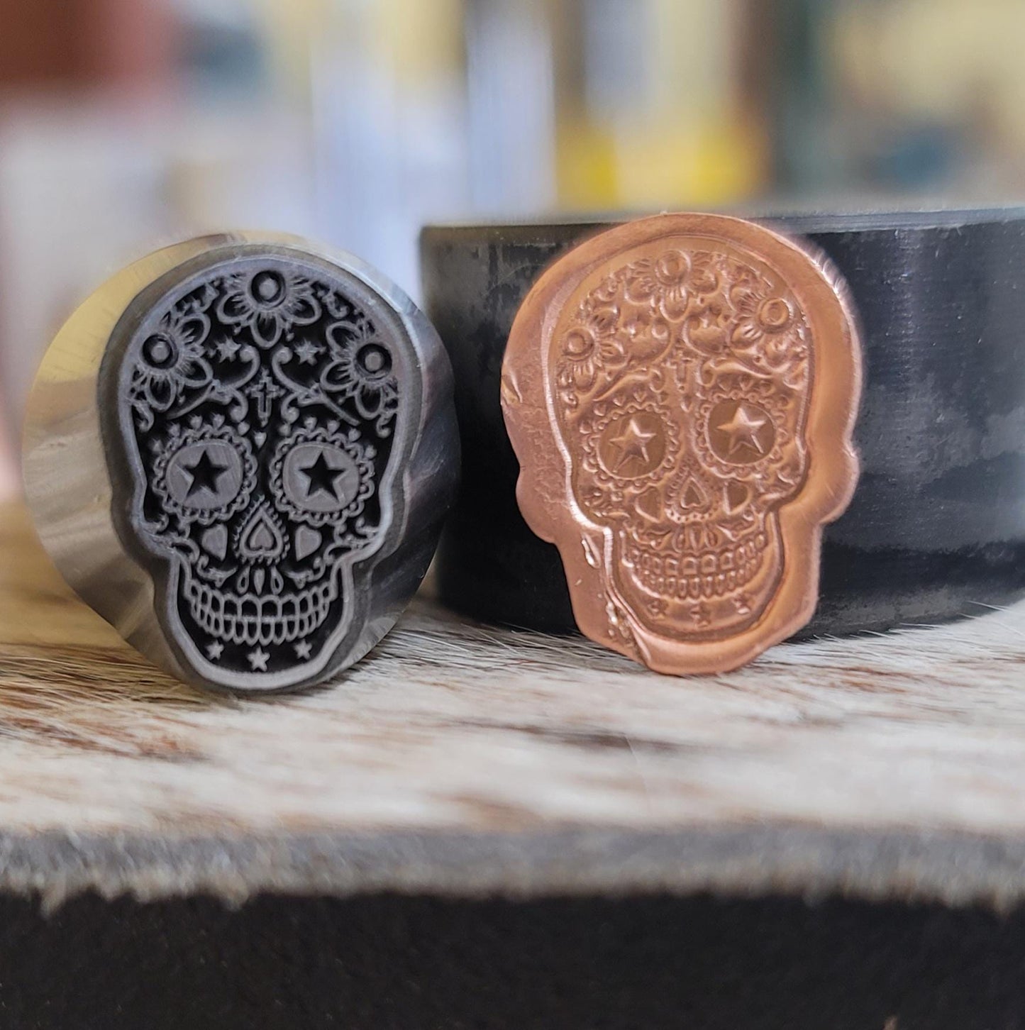 Sugar Skull Star /Day of the Dead Metal Jewelry Stamp