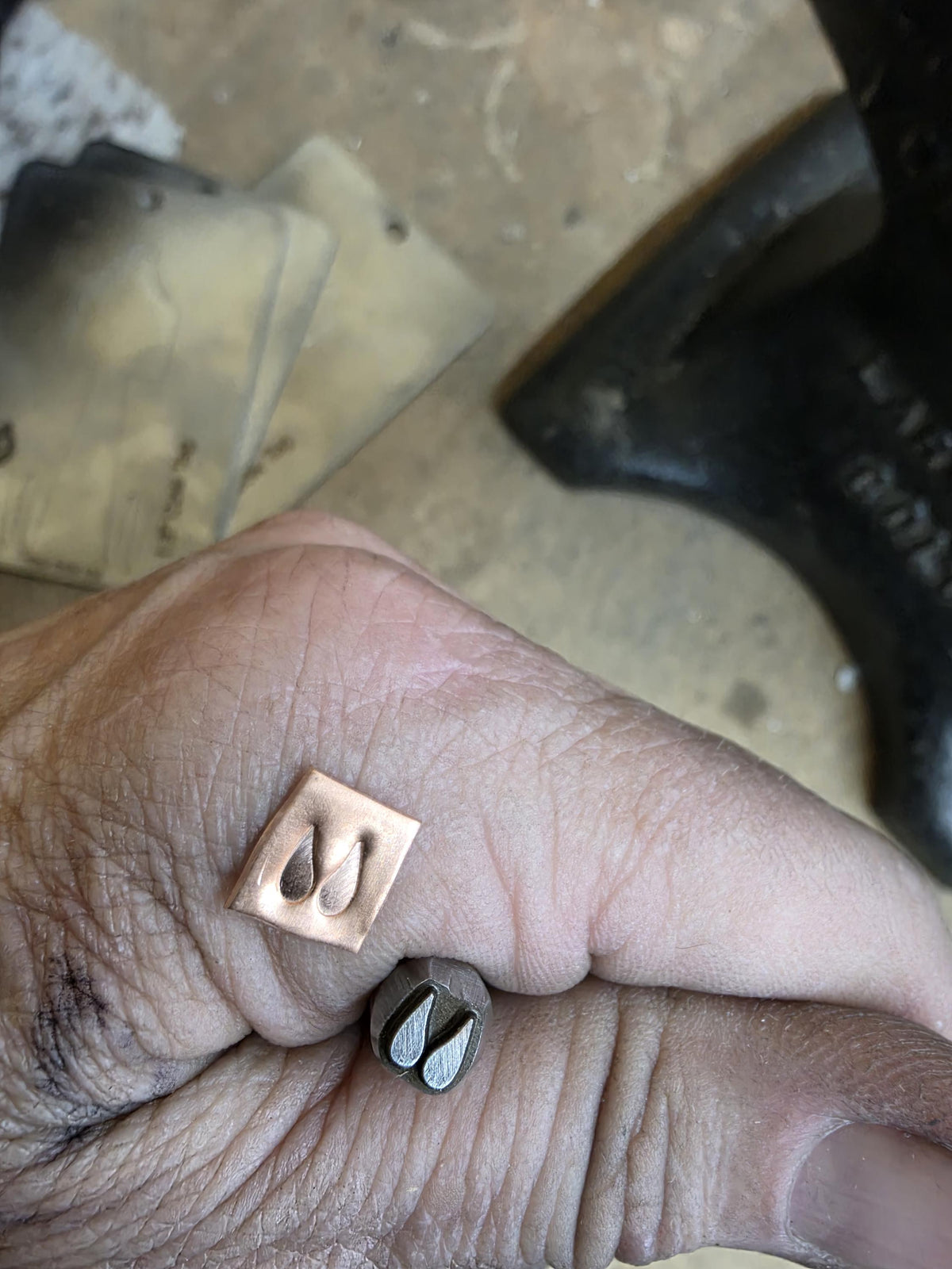 Big Horn Sheep Tracks -Metal Stamp